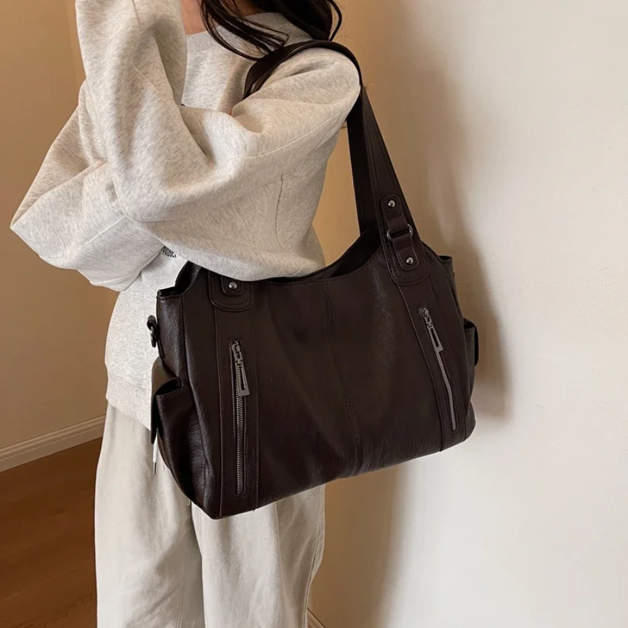 Maliben | Women’S Classic Multi-Compartment Shoulder Bag – Alma