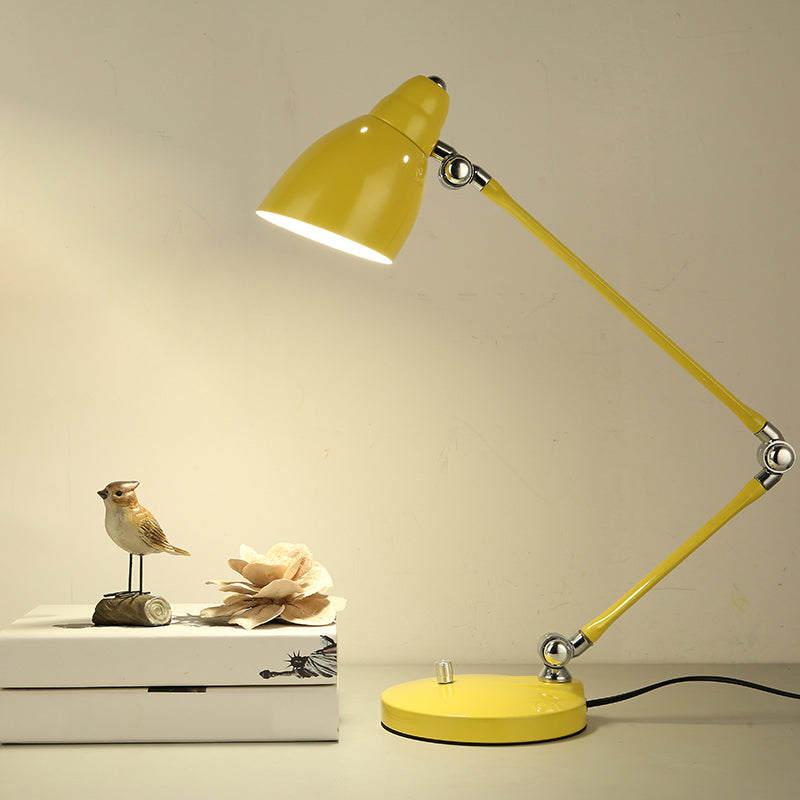 Maliben | Industrial Table Lamp Made Of Metal With Adjustable Arm And Clock-Shaped Shade