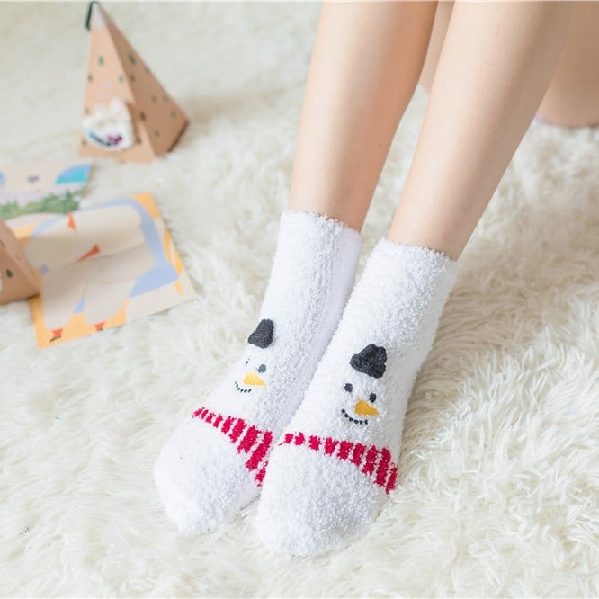 Maliben | Christmas Socks In Gift Box Design | Plush House & Cuddle Socks | Universal Size