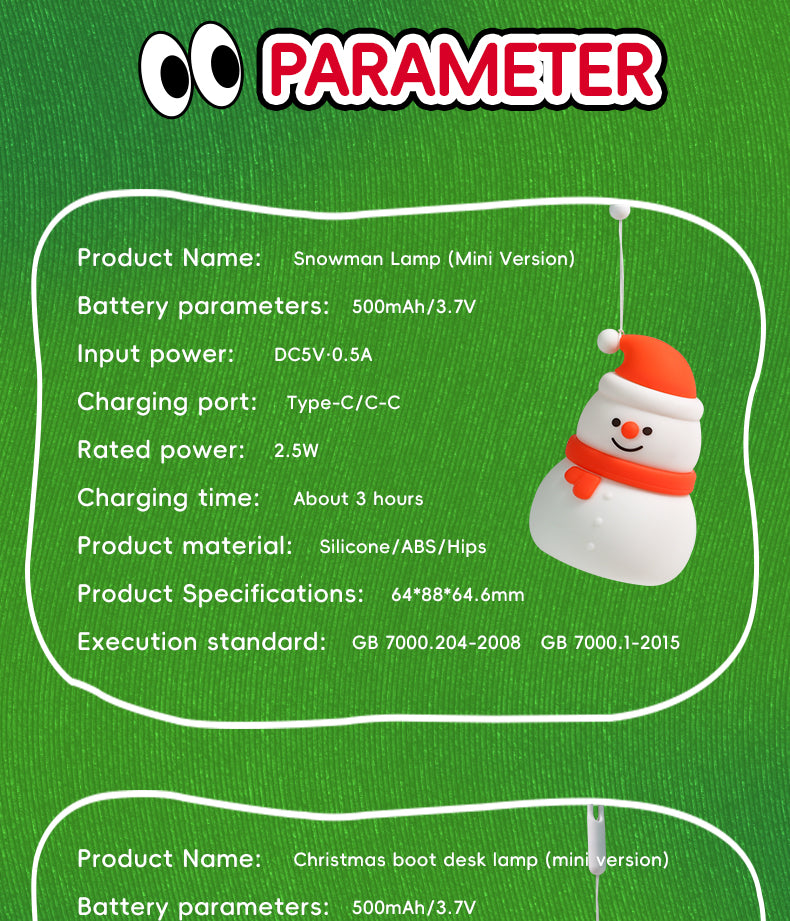 Creative Holiday Silicone Snowman Night Light