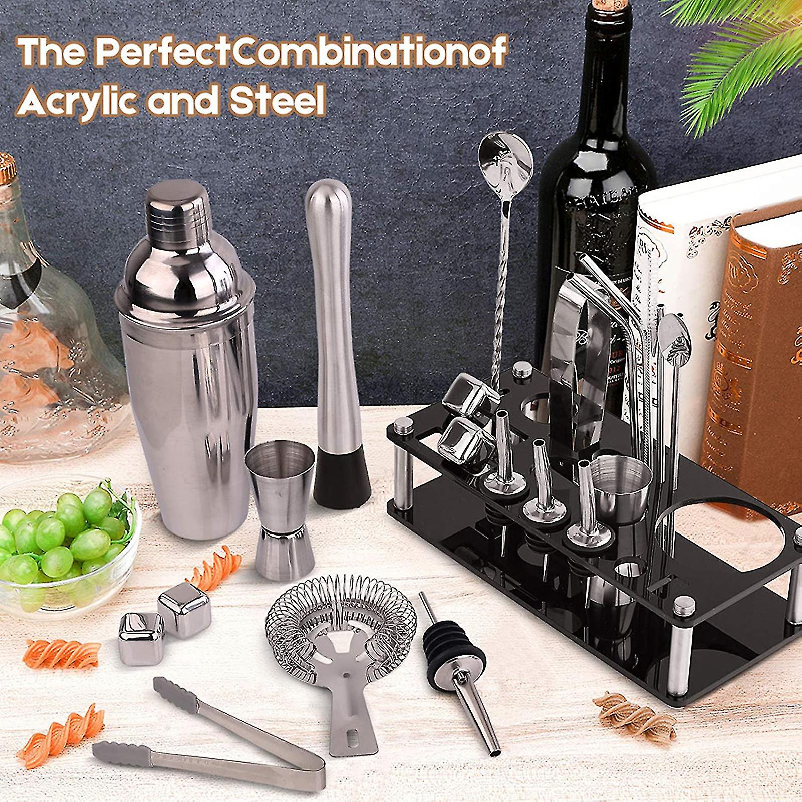 Maliben 23pcs/Set Bartender Kit Professional Versatility Stainless Steel Martini...