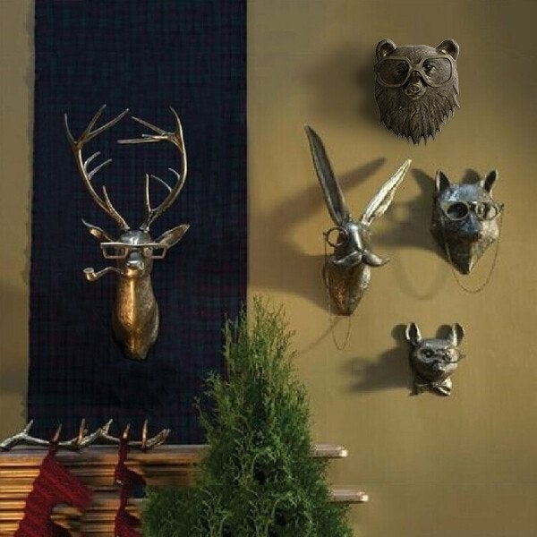 Maliben | Artbeest Animal Head Wall Decor – Hand-Painted Playful Figures Made Of Resin