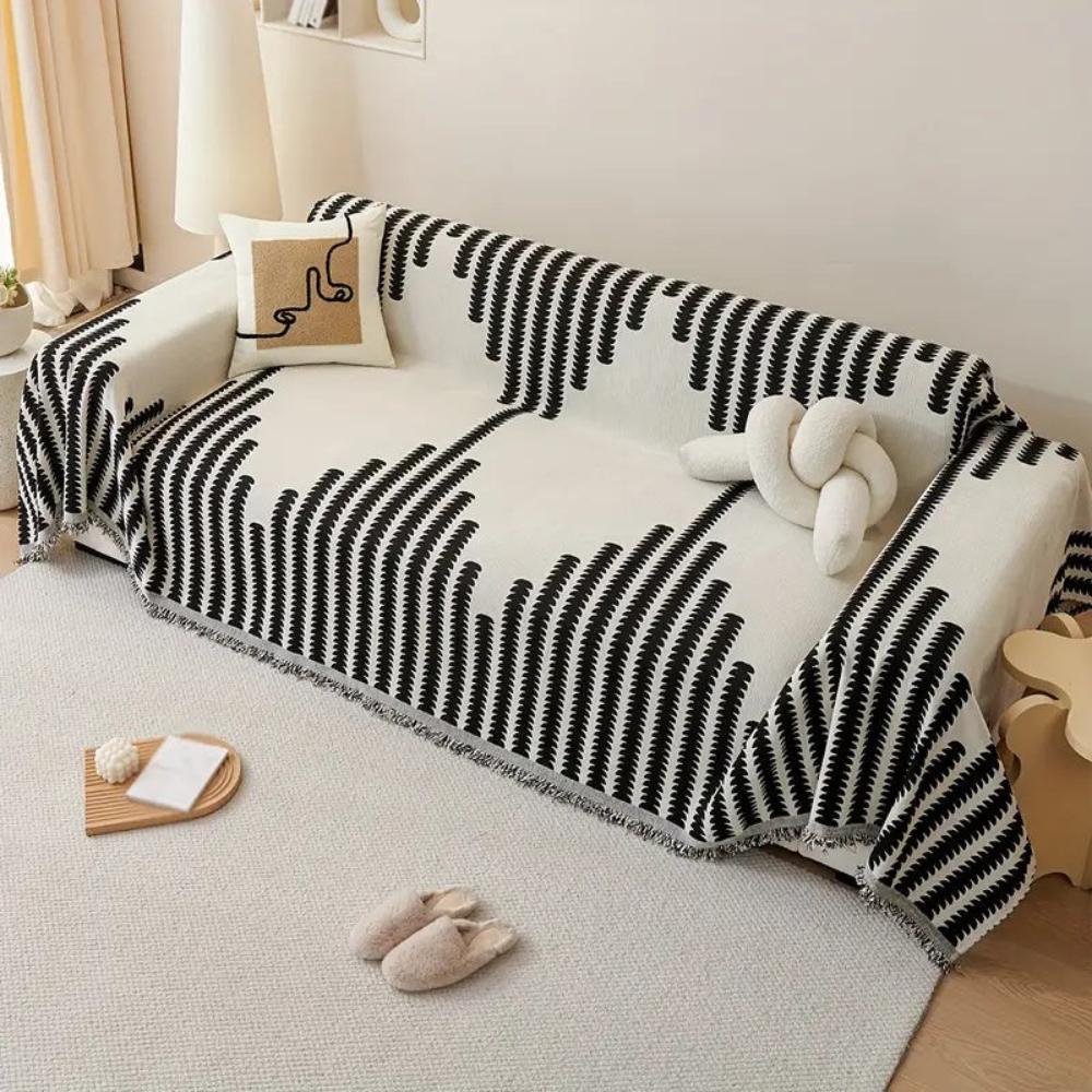 Maliben | Modern Monochrome Fern Sofa Cover