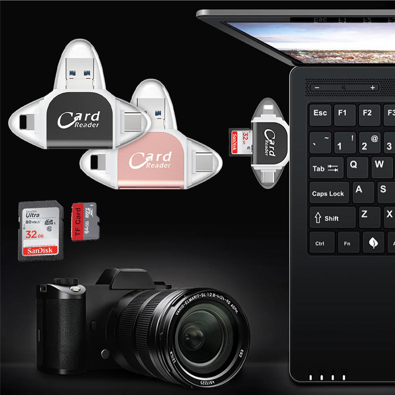 Maliben | 4-In-1 Universal Sd Tf Card Reader With Multiple Connections