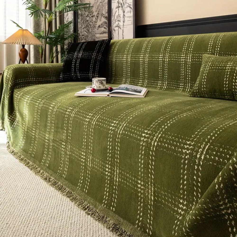 Maliben | Chesterfield Plaid Sofa Cover