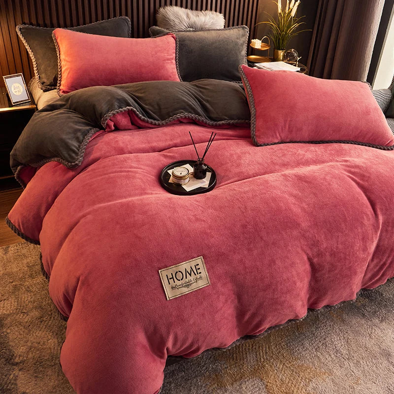 Maliben | Luxury Velvet Fleece Duvet Cover Set - Plushhaven