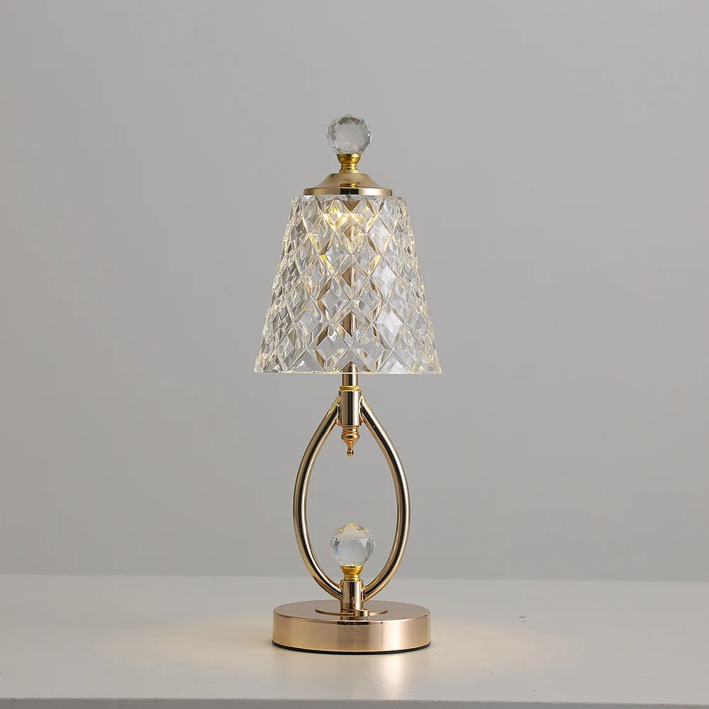 MAliben | Vintage Crystal Table Lamp - Elegant Vintage Crystal Table Lamp For a Charming Atmosphere