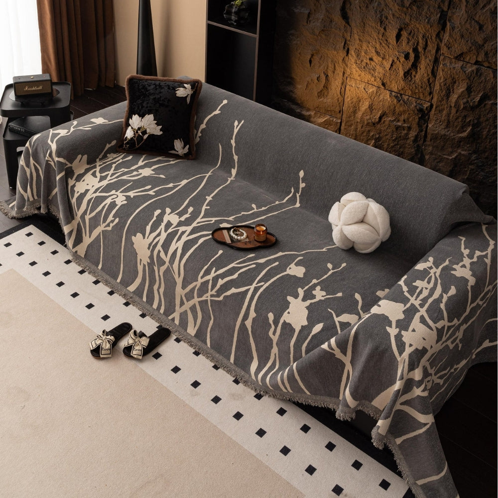 Maliben | Twilight Branches Chenille Sofa Cover
