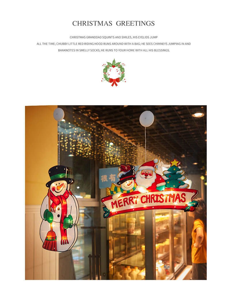 Maliben | Christmas Light Suction Cup Window Decoration Outdoor Holiday Ambient String Lights