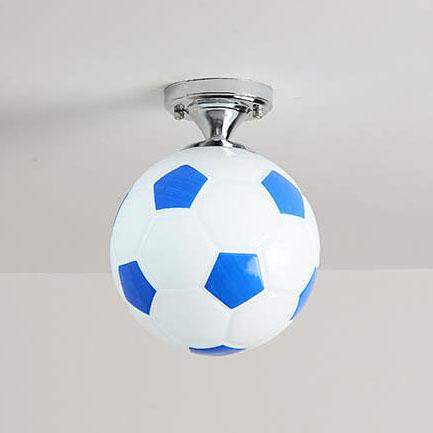 Maliben | Sportlume Creative Ceiling Light | Basketball & Football Design | Semi-Mount | Glass Lamp