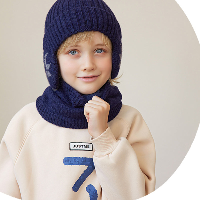 Maliben | Kids Winter Fleece Scarf Suit Knit Hat