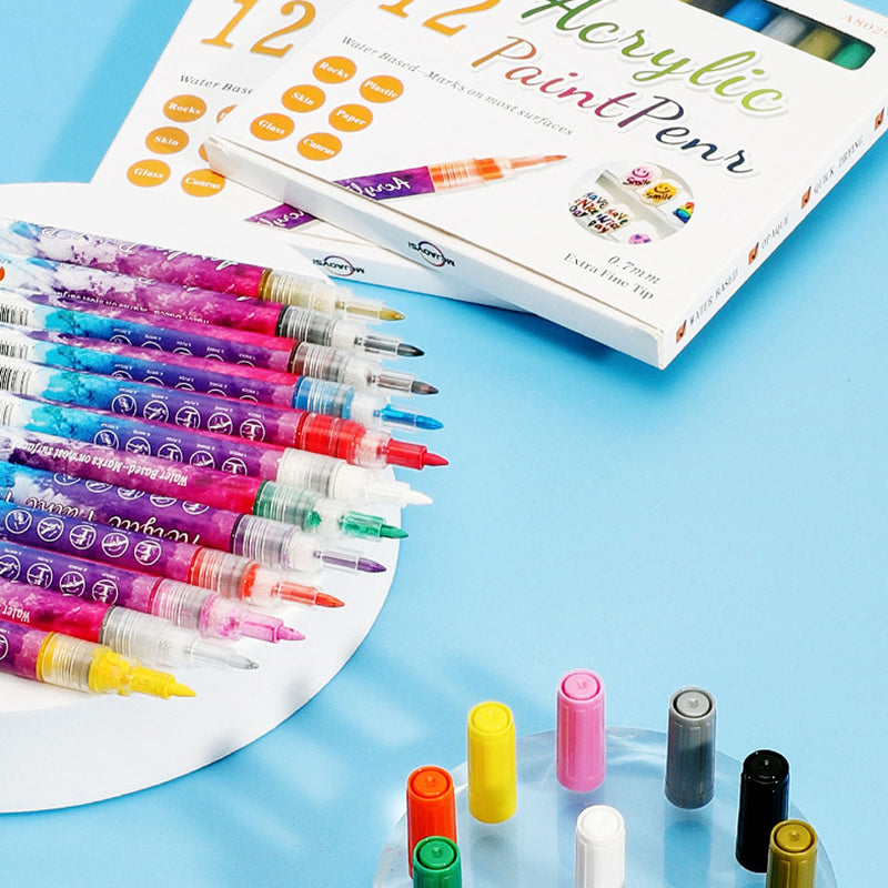 Maliben | 12-Color Ultra-Thin Curved Nail Pencil