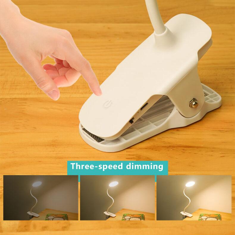 Maliben | Simple Led Clip Desk Lamp Rechargeable Eye Protection Night Light