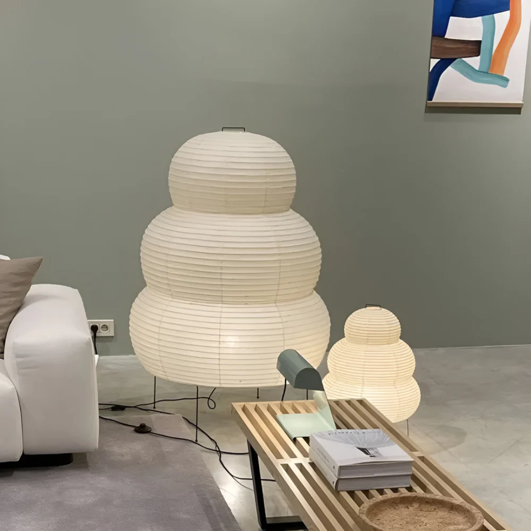 Maliben Japanese Floor Lamp Made of Rice Paper