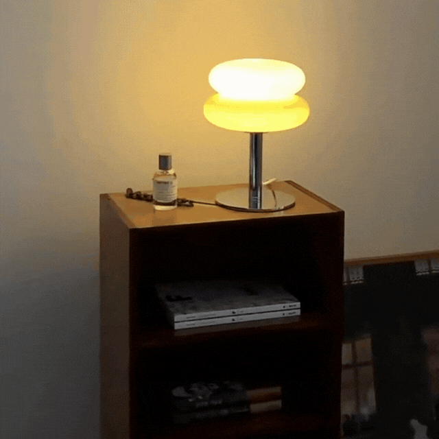 Maliben | Elegant Macaron Glass Table Lamp With Usb - 3 Light Colors