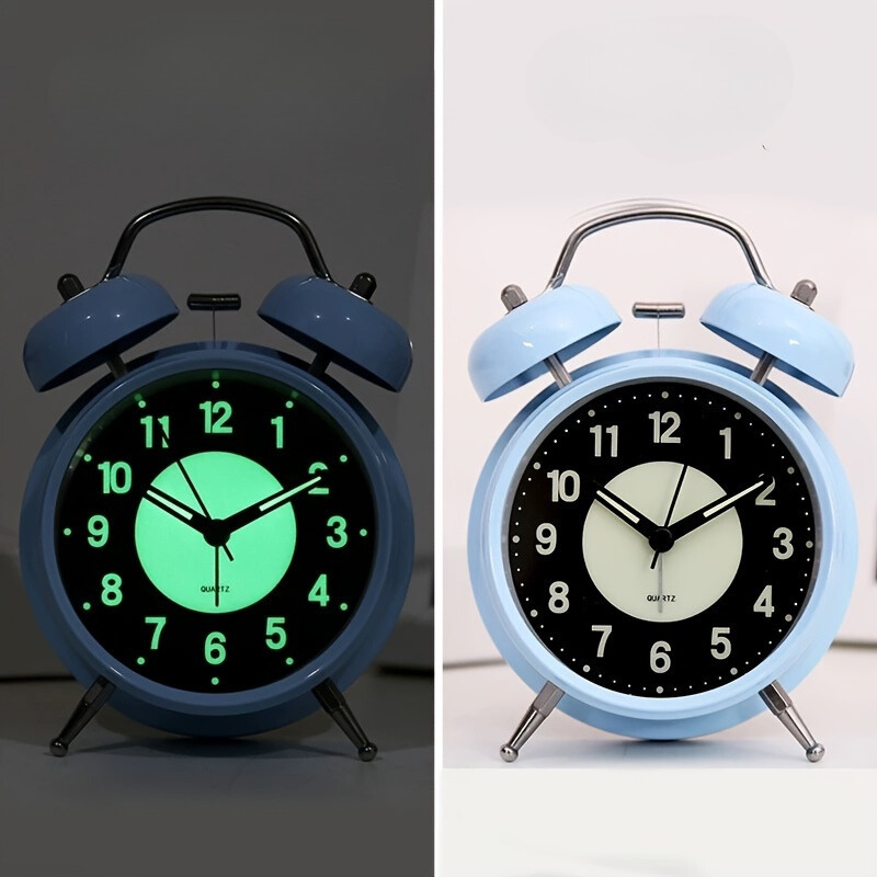Maliben | LuminousTime - Elegant Metal Alarm Clock with Gentle Lighting for Peaceful Mornings and Nights
