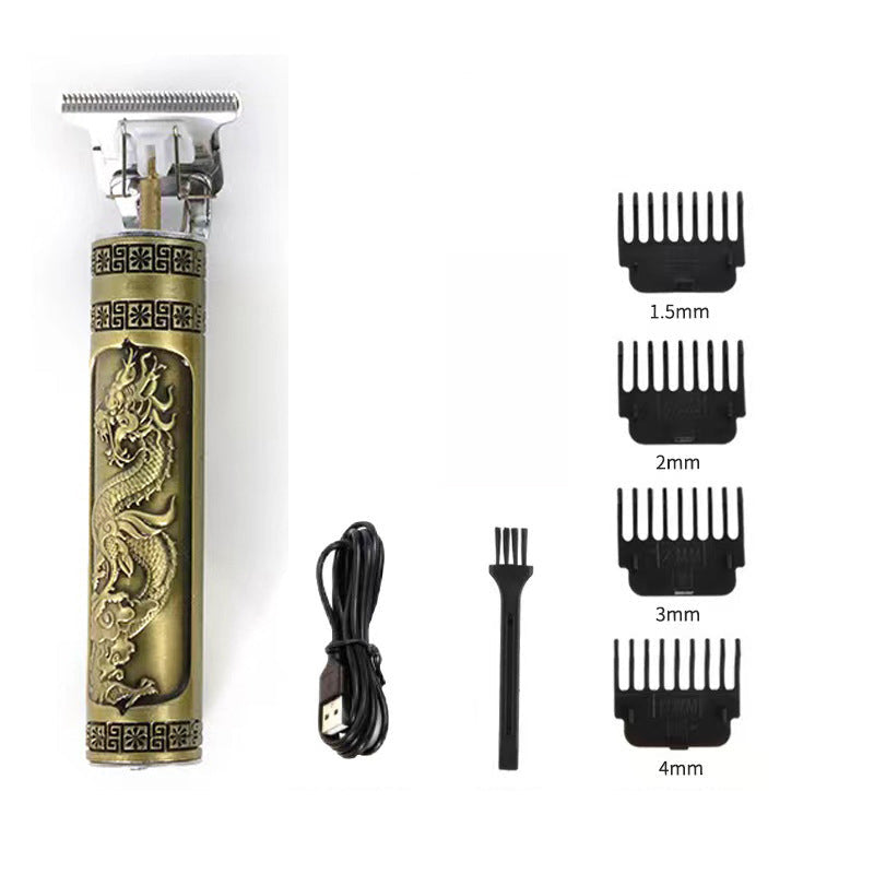 Maliben | Vintage Oil Head Gradient Engraving Electric Hair Clipper