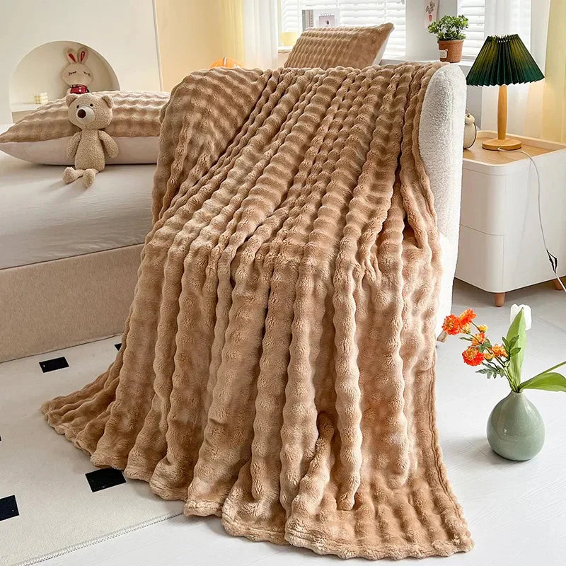 Maliben | Luxury Bubble Texture Fleece Blanket - Bubblenest