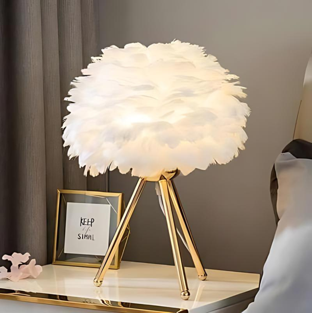 Maliben | Luxury Table Lamp With Soft Feathers
