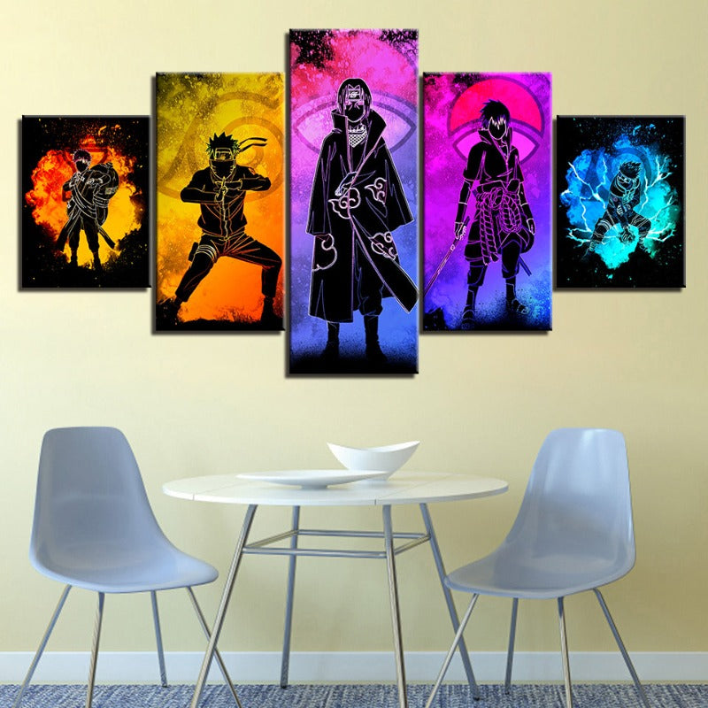 Maliben | 5 Piece Naruto Anime - Canvas Wall Art Painting