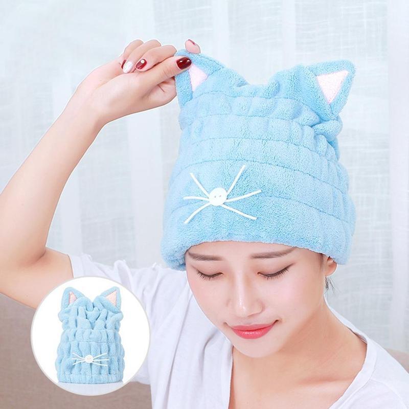 Maliben | Cute Cat Ears Hair-Drying Towel Bath Cap