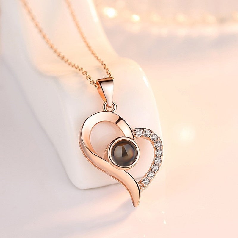 Maliben | Love Projection Heart Necklace (I Love You In 100 Languages)