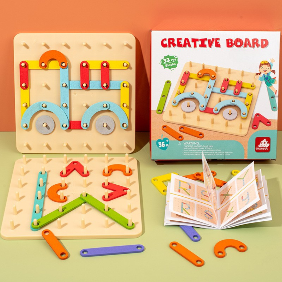 Maliben | Creative Montessori Wooden Nail Puzzle Toy