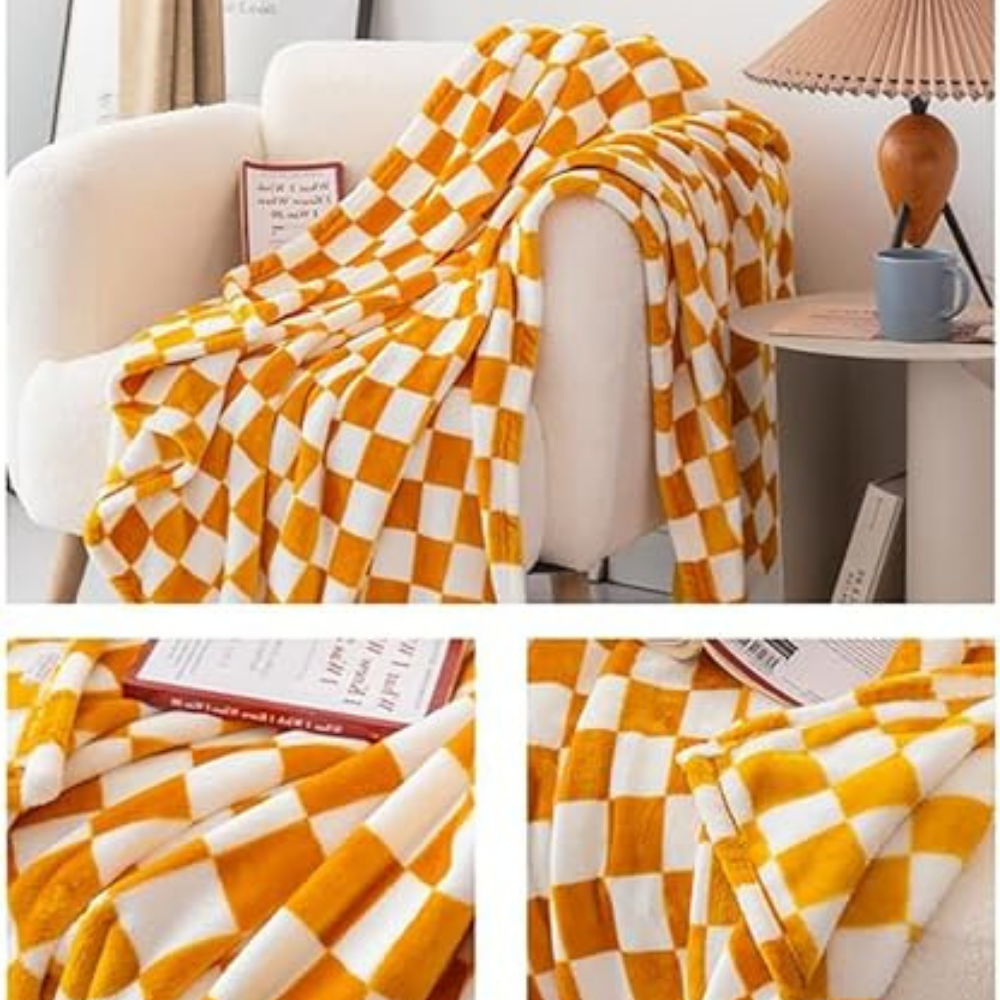Maliben Stylish blanket in checkered pattern for your home