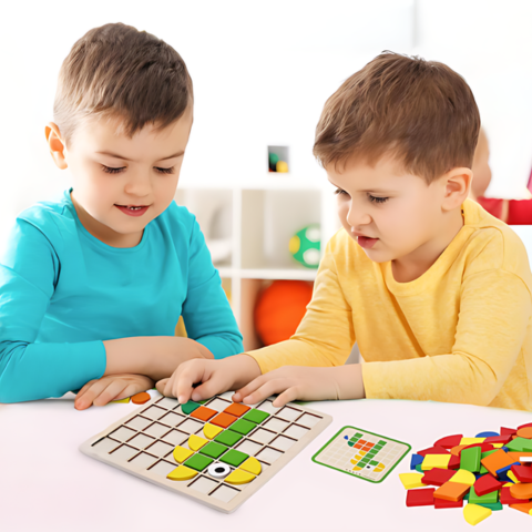 Maliben | Ecotoys Thinkmatch | Improves Logical Thinking - Imaginative Wooden Educational Puzzle Set