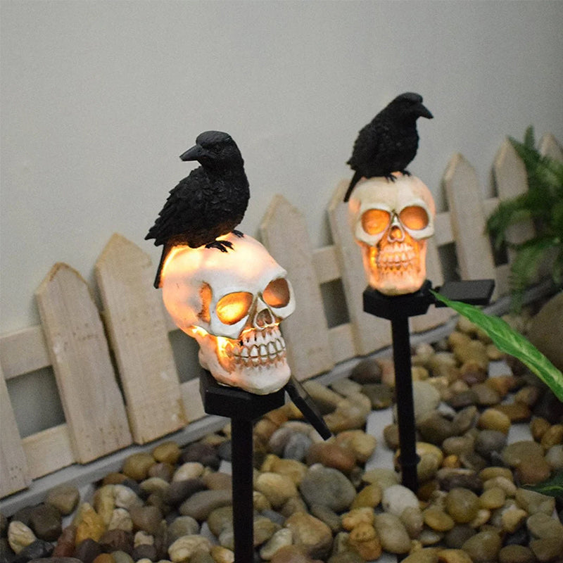 Maliben | Halloween Solar Skull Crow Decorative Lights
