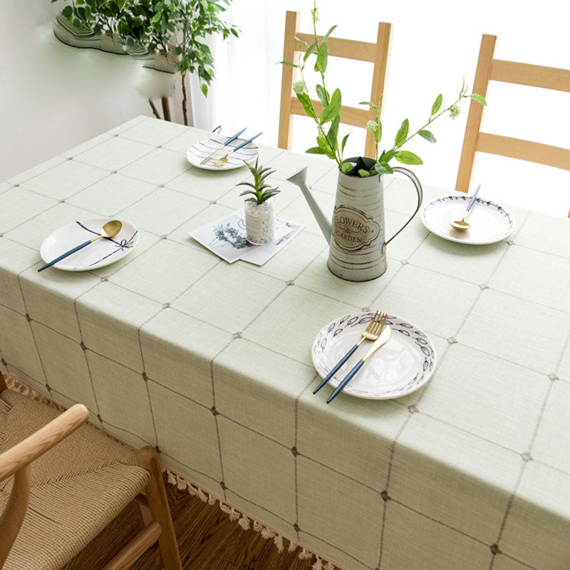 Maliben | Waterproof Oil-resistant Rectangular Tablecloth Cotton Linen Wrinkle-resistant Tablecloth for Kitchen Dining Room Buffet Party