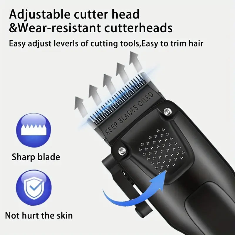 Maliben | Groommaster - 3-Piece Professional Hair And Beard Care Set For Men, Wireless Trimmers With Led Display, Usb Rechargeable