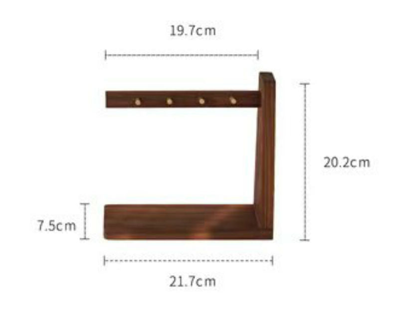 Maliben | Solid Wood Key Organizer With 6 Key Hooks And Storage PlatForm, No Installation Required, Suitable for Storing Keys, Glasses, Wallets And More