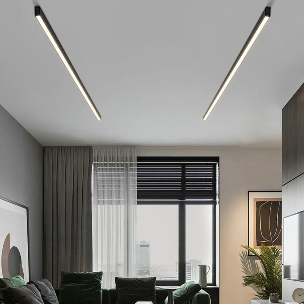 Maliben | Black Metal Ceiling Lamp Led Linear Minimalistic Modern Design