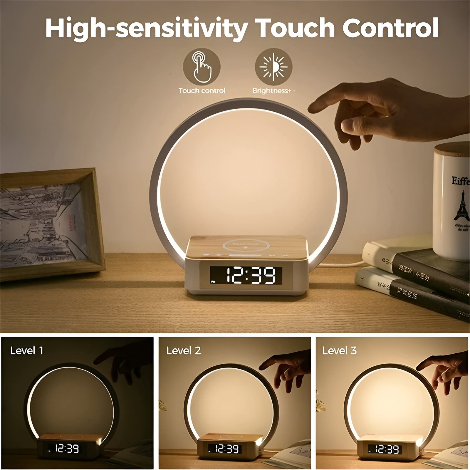 Maliben | Modern Table Lamp With Wireless Charger And Alarm Function