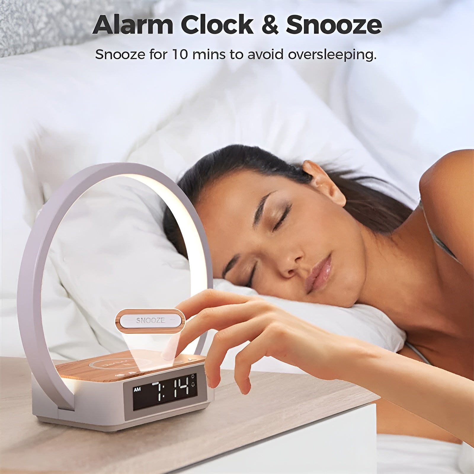 Maliben | Modern Table Lamp With Wireless Charger And Alarm Function
