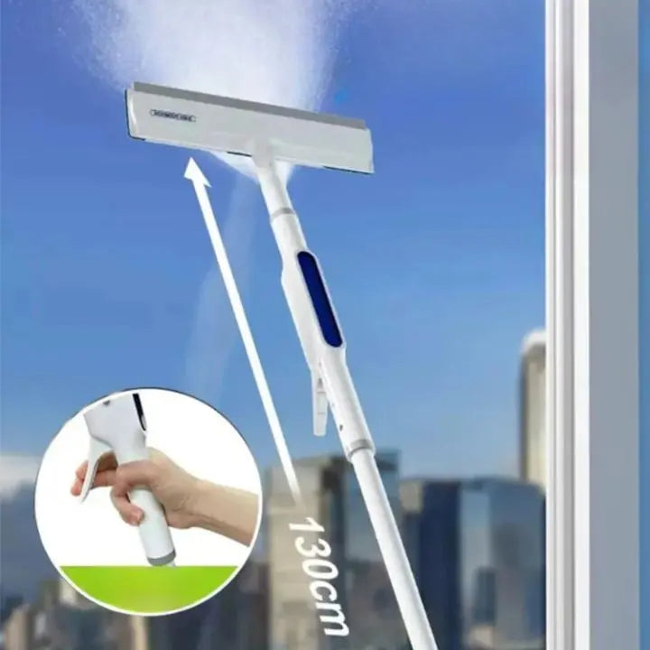 Maliben | 3-In-1 Window Cleaner With Extension & Spray Function + 3 Cloths