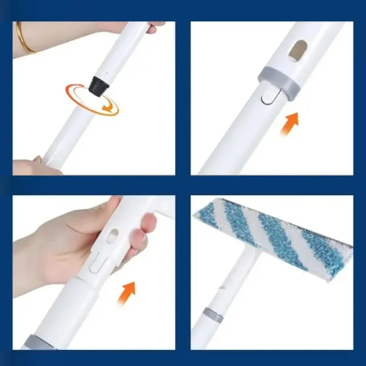 Maliben | 3-In-1 Window Cleaner With Extension & Spray Function + 3 Cloths
