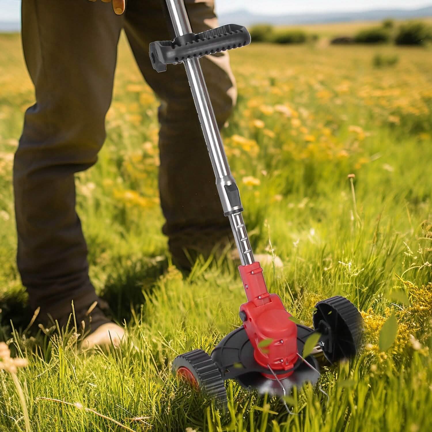 Maliben | 3-In-1 Electric Cordless Lawn Mower Battery-Powered Grass Cutter With Wheels Adjustable Head With 2 Pieces 2500mah Batteries