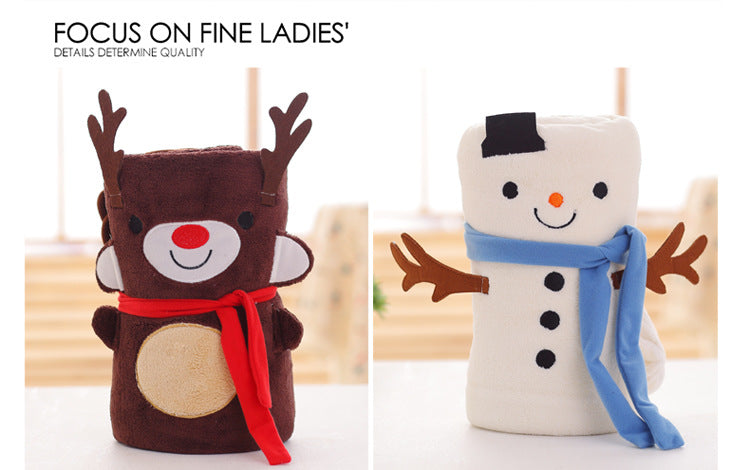 Cartoon Double Sided Flannel Christmas Blanket