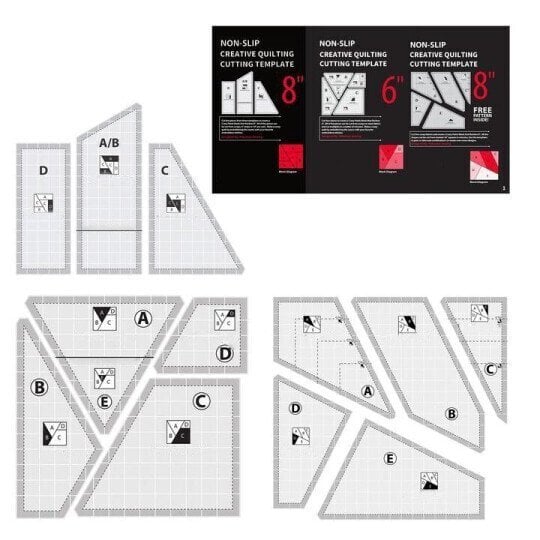Maliben Quilting Cutting Template Set — Non-Slip Acrylic Guide