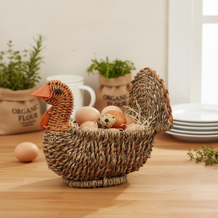 Maliben | Handcrafted Natural Woven Turkey Shape Basket