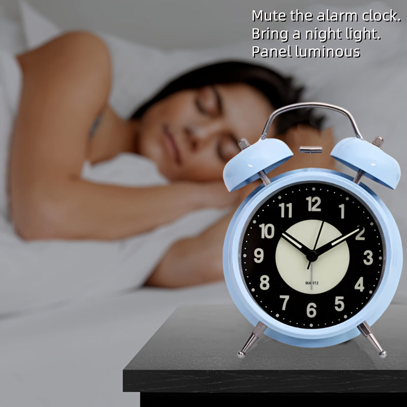 Maliben | LuminousTime - Elegant Metal Alarm Clock with Gentle Lighting for Peaceful Mornings and Nights