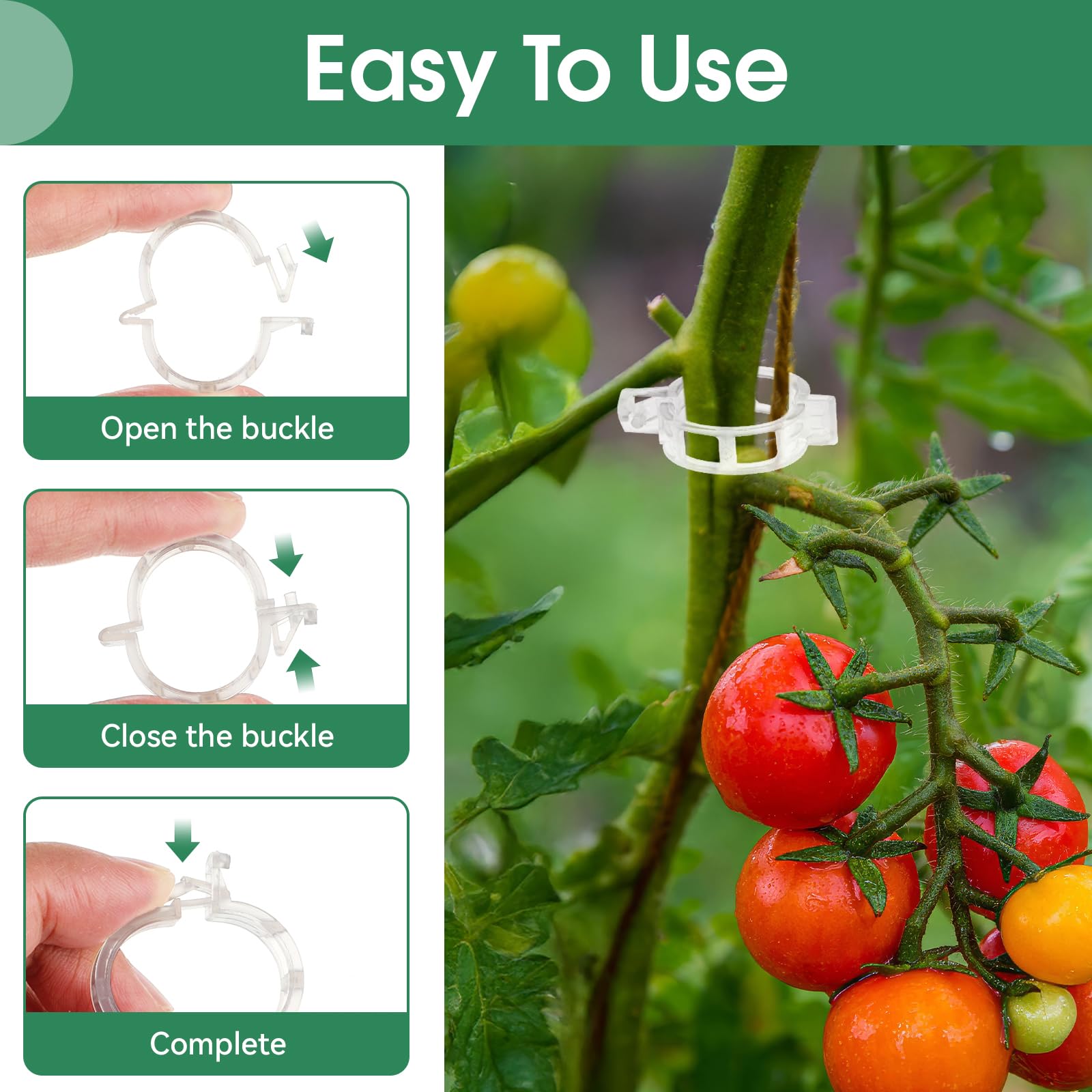 Maliben | Tomato Clips, Plastic Trellis Clips