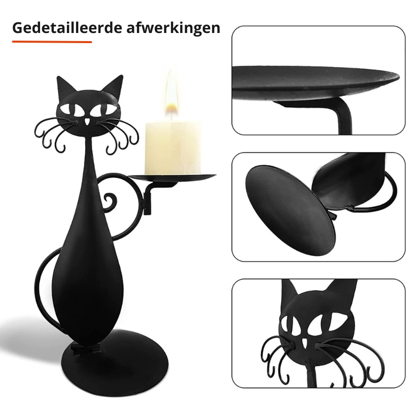 MAliben | Black Cat Candle Holder | Add a Touch Of Mystique To Your Interior