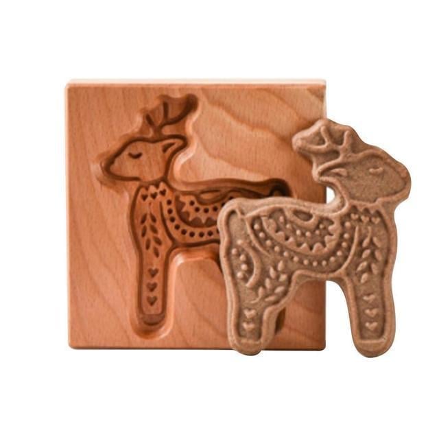 Maliben | Wooden Cookie Mold Set | Engraved Pastry Stamps | Gingerbread & Biscuit Press
