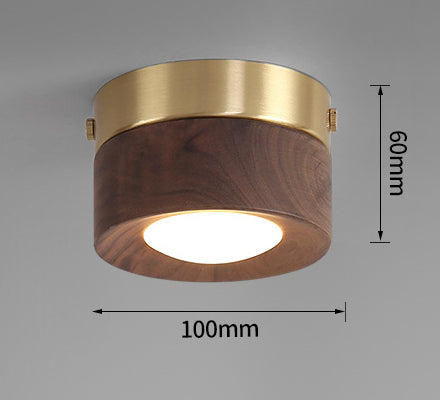 Chinese Style Entry Luxury Walnut Wood Dressed Downlight Vintage Living Room Lamp