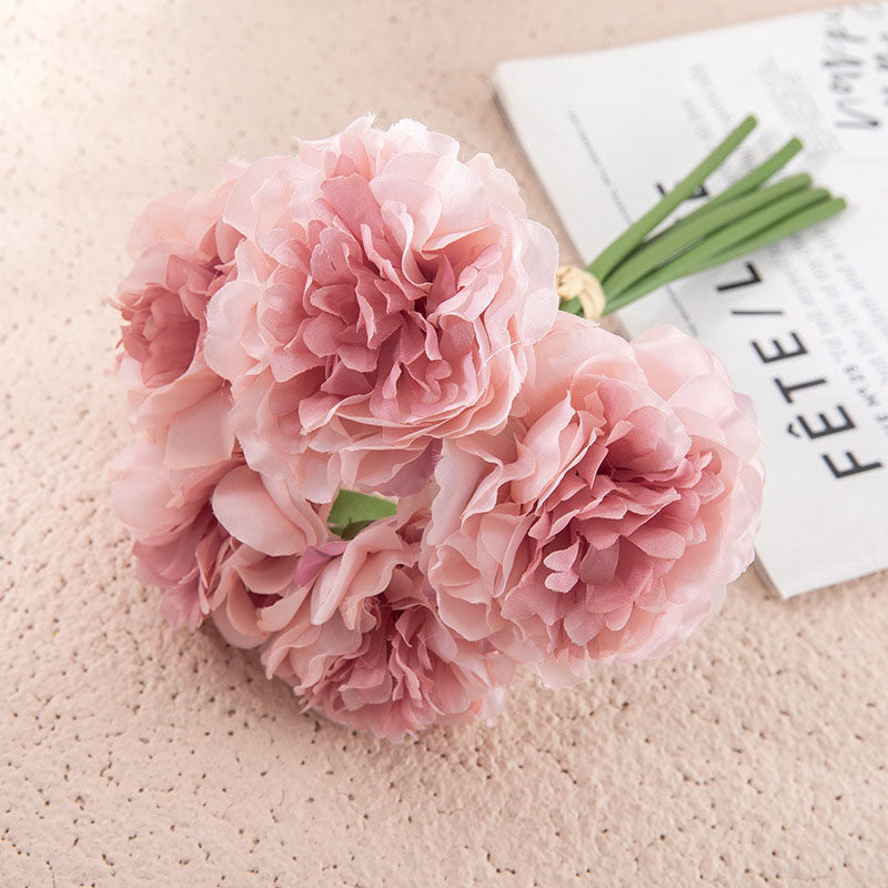 Simulation Of Peony Flower Bouquet Simulation Flower Home Decoration Crafts
