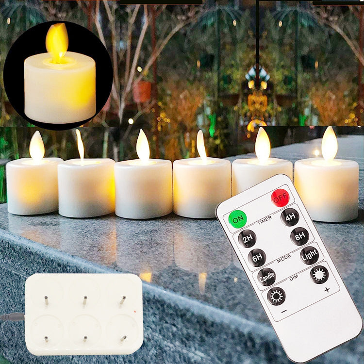 Small Candle Lamp Charging Remote Control Simulation Swing Flame
