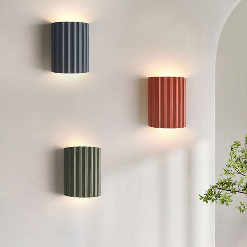 Quiet Wind Aisle Lights Led Macaron Wall Entrance Bedside Lights Corridor Lights Resin Roman Column Wall Lights